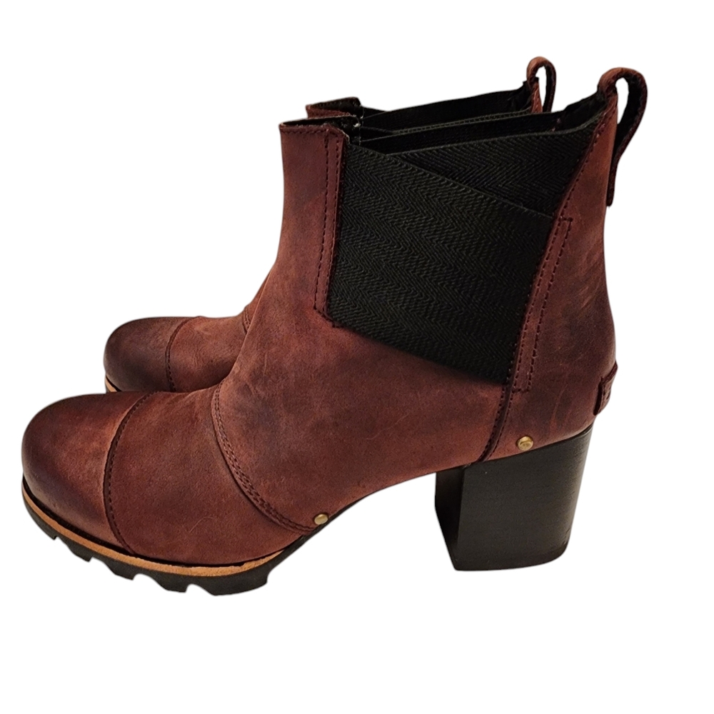 Sorel Brown Leather Ankle Booties